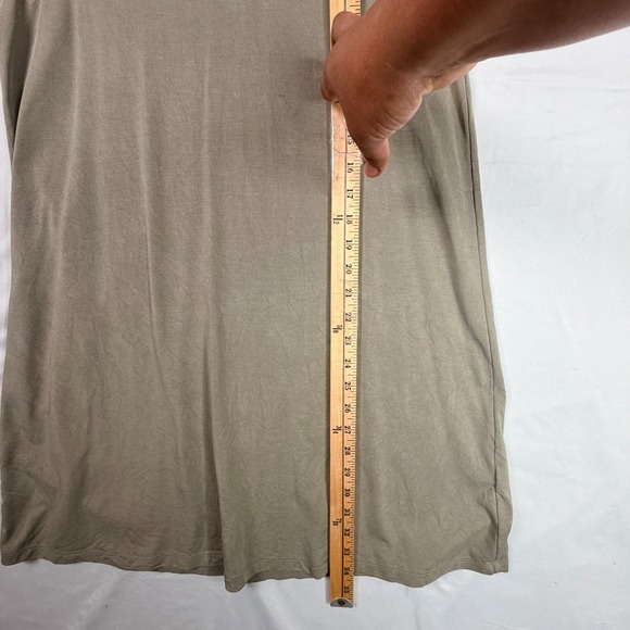 Madewell Sleeveless Mock Neck Mini Dress Size M Taupe Modal Blend A-Line - Picture 5 of 9